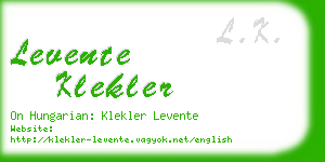 levente klekler business card